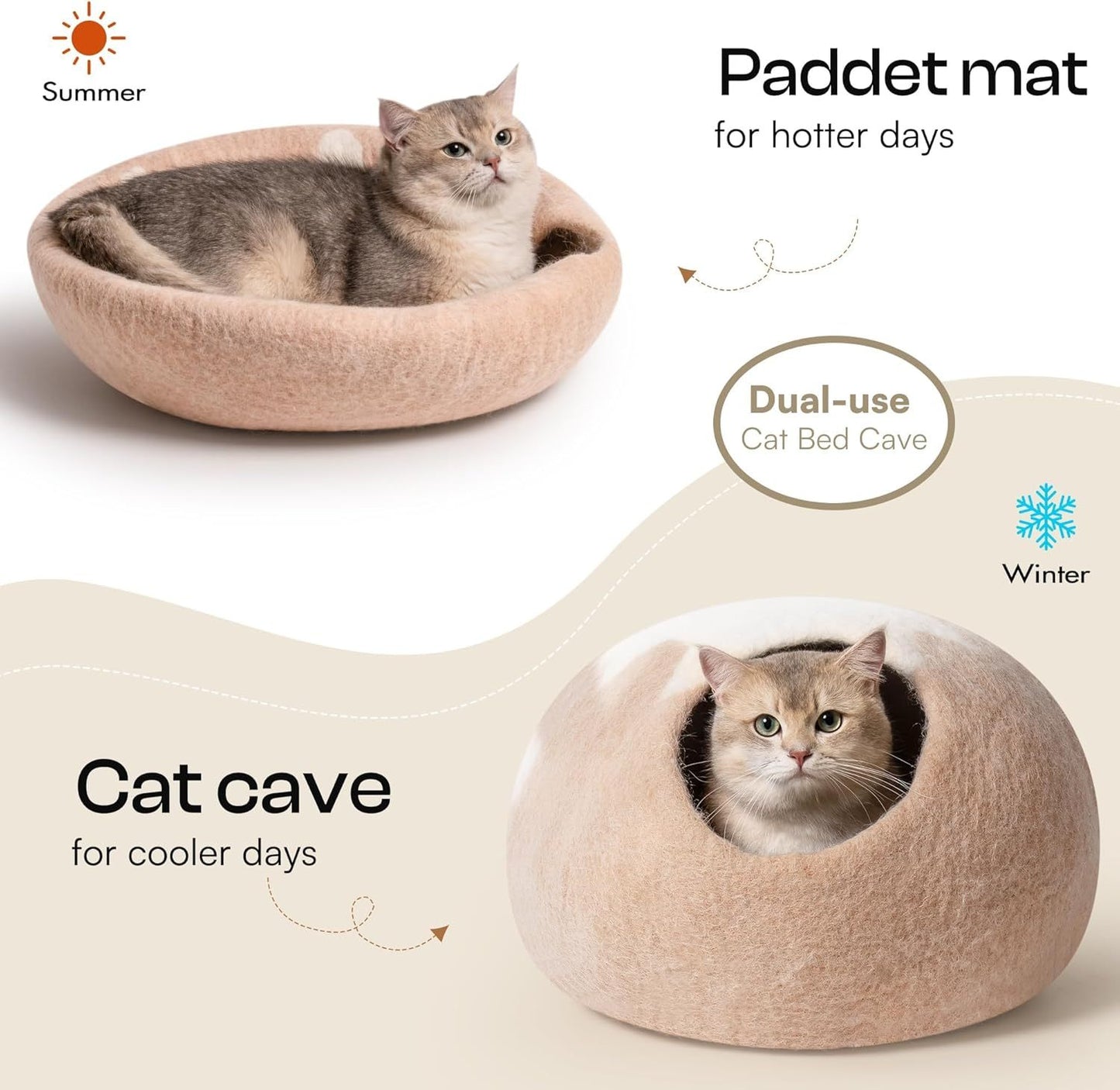 Wool Cat Cave Bed