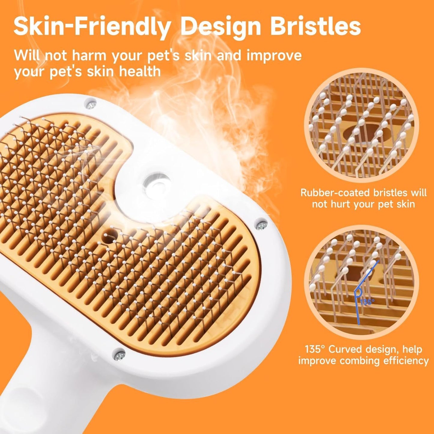 3‑in‑1 Pet Steam Brush with Waterless Shampoo