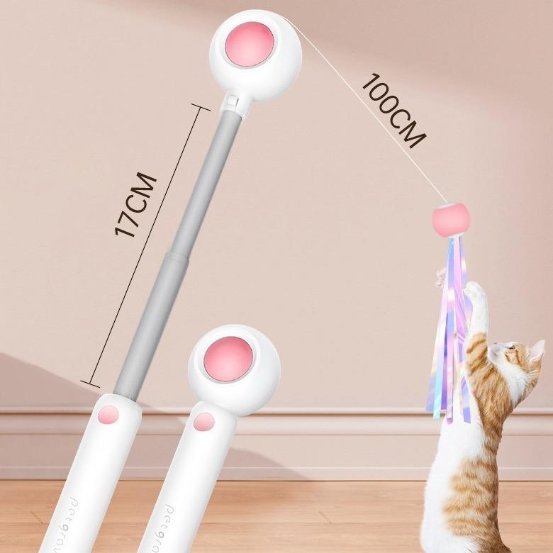 Retractable Cat Laser Teaser Wand with Toy Balls