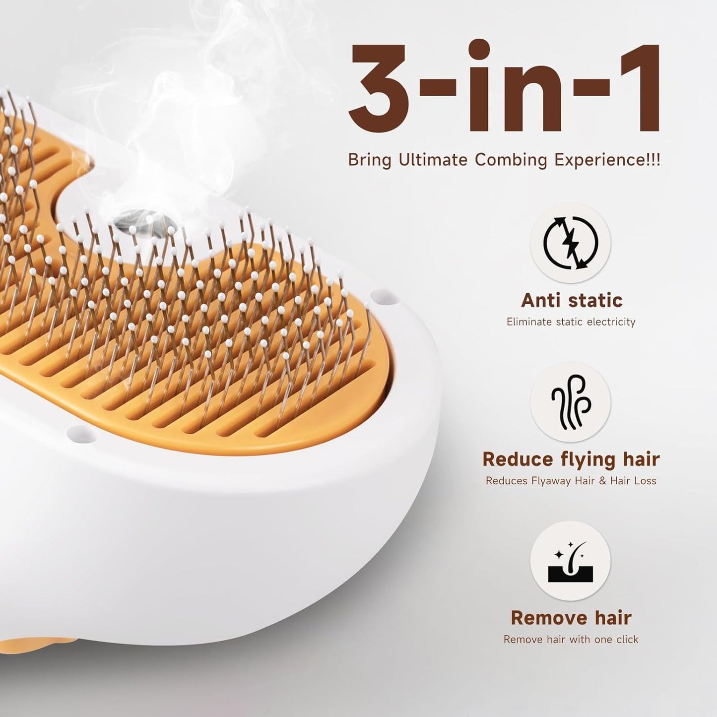 3‑in‑1 Pet Steam Brush with Waterless Shampoo