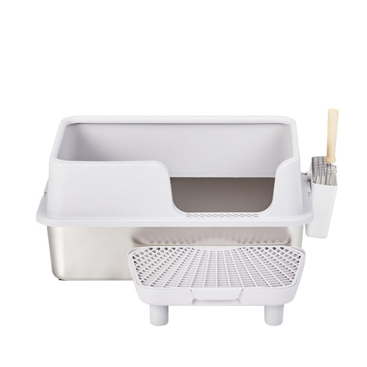 Snap-On Litter Box with Scoop – Grey