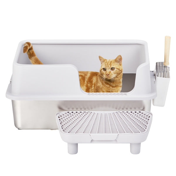 Snap-On Litter Box with Scoop – Grey
