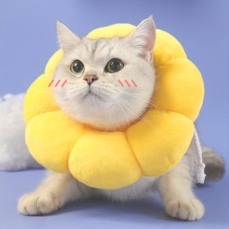 Cute Sunflower Recovery Collar for Cats & Small Dogs