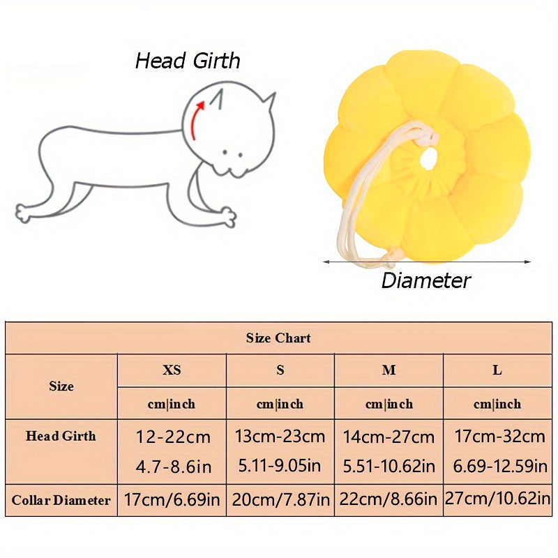 Cute Sunflower Recovery Collar for Cats & Small Dogs