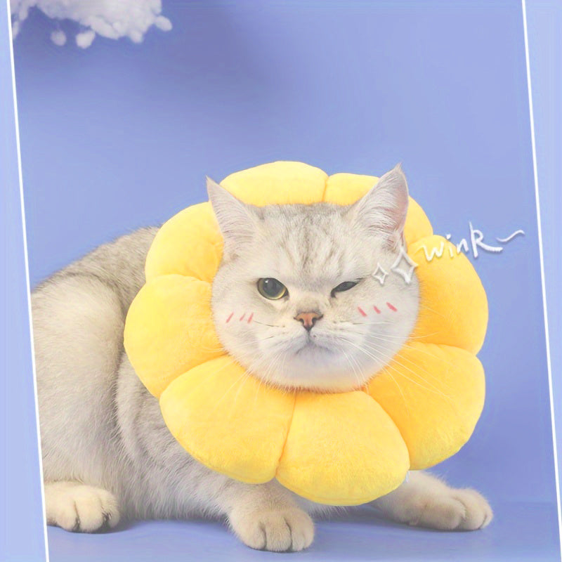Cute Sunflower Recovery Collar for Cats & Small Dogs
