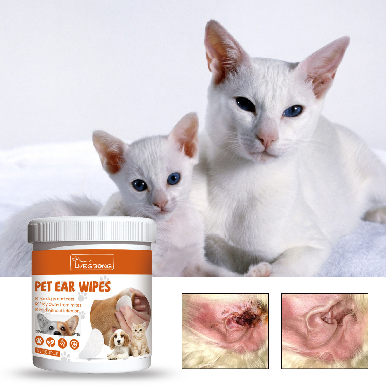 Gentle Ear Wipes for Pets