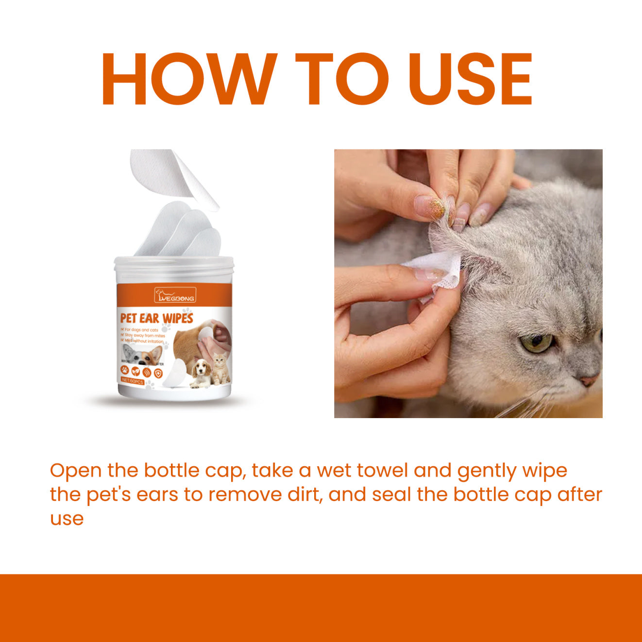 Gentle Ear Wipes for Pets