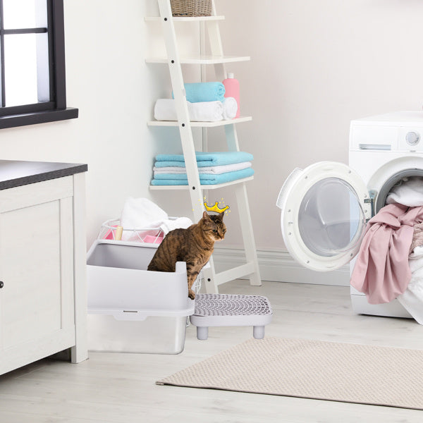 Snap-On Litter Box with Scoop – Grey