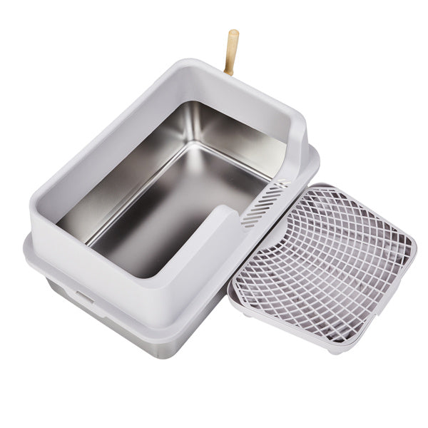 Snap-On Litter Box with Scoop – Grey