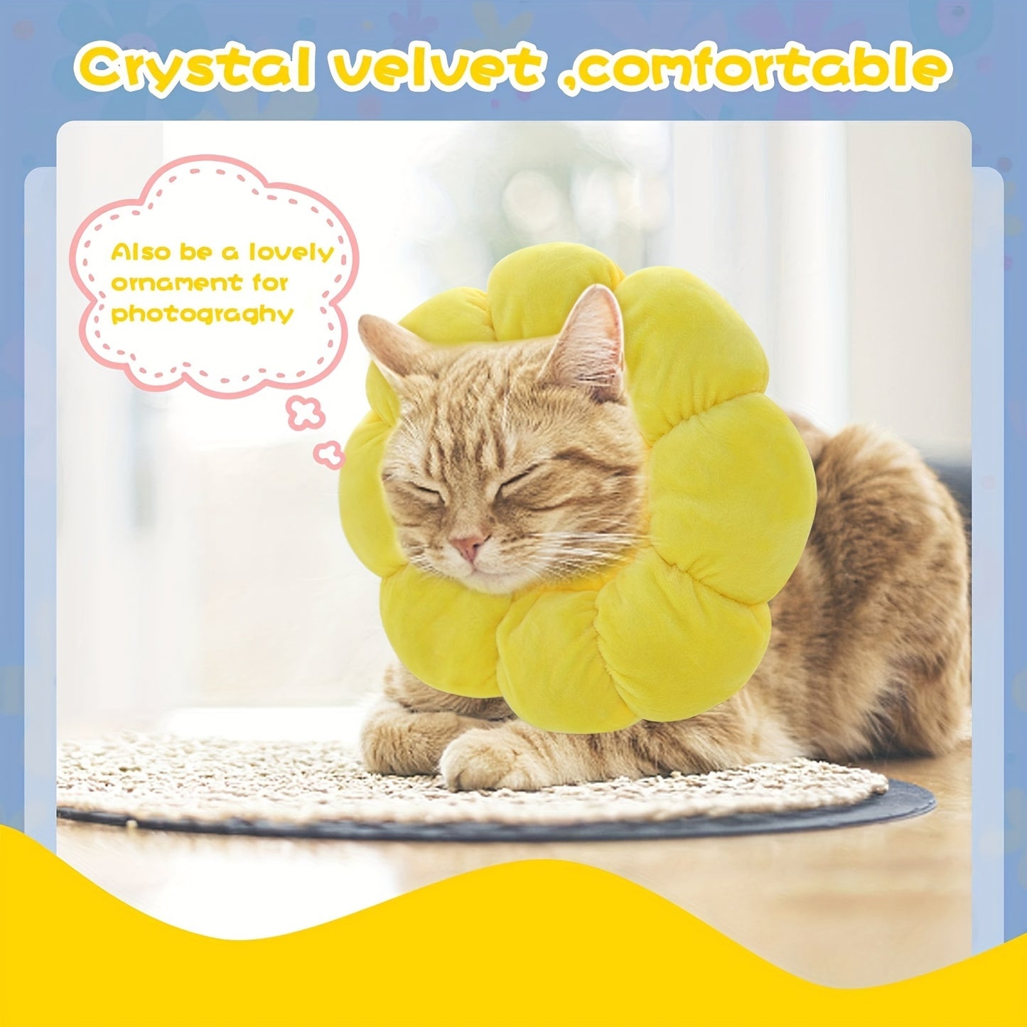 Cute Sunflower Recovery Collar for Cats & Small Dogs