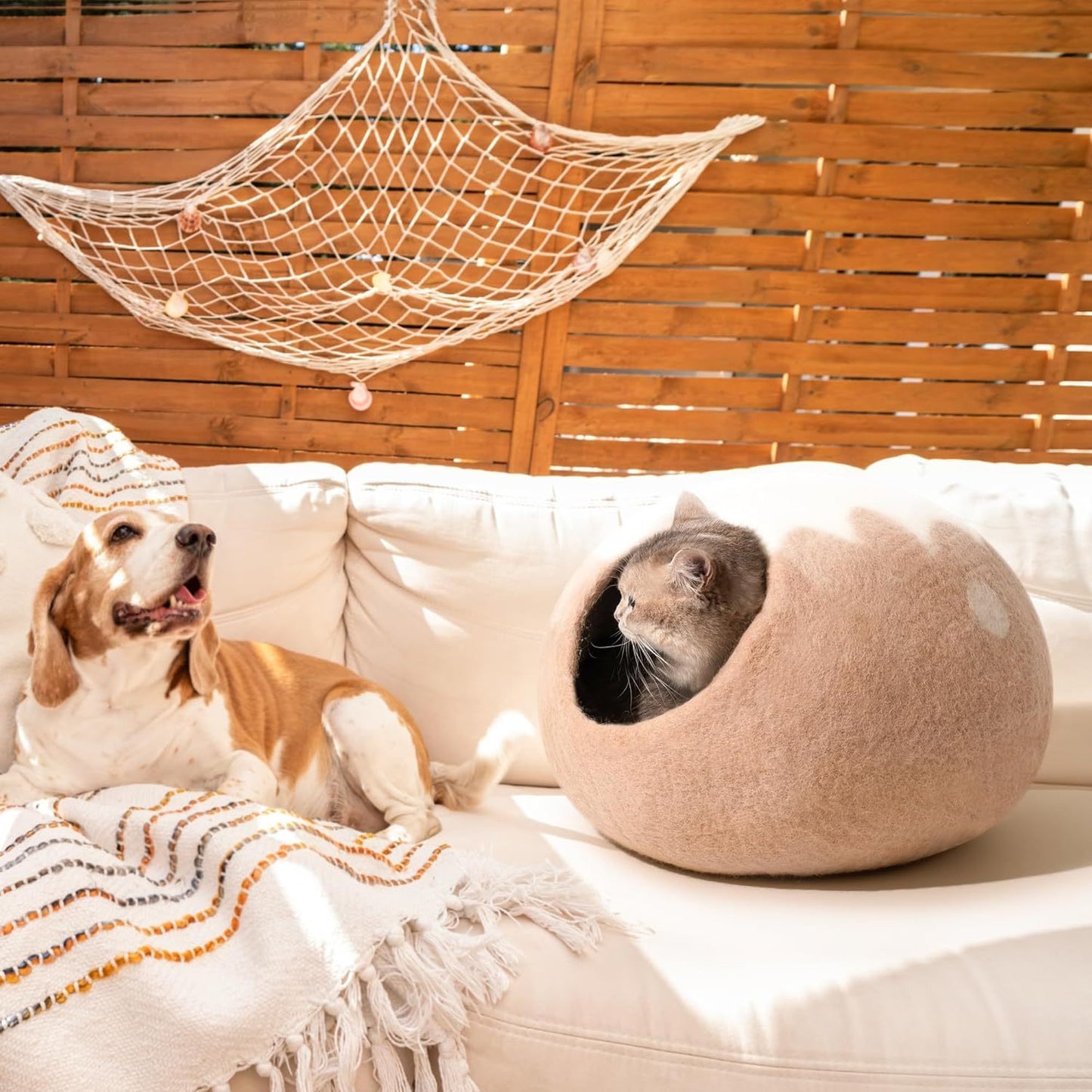 Wool Cat Cave Bed