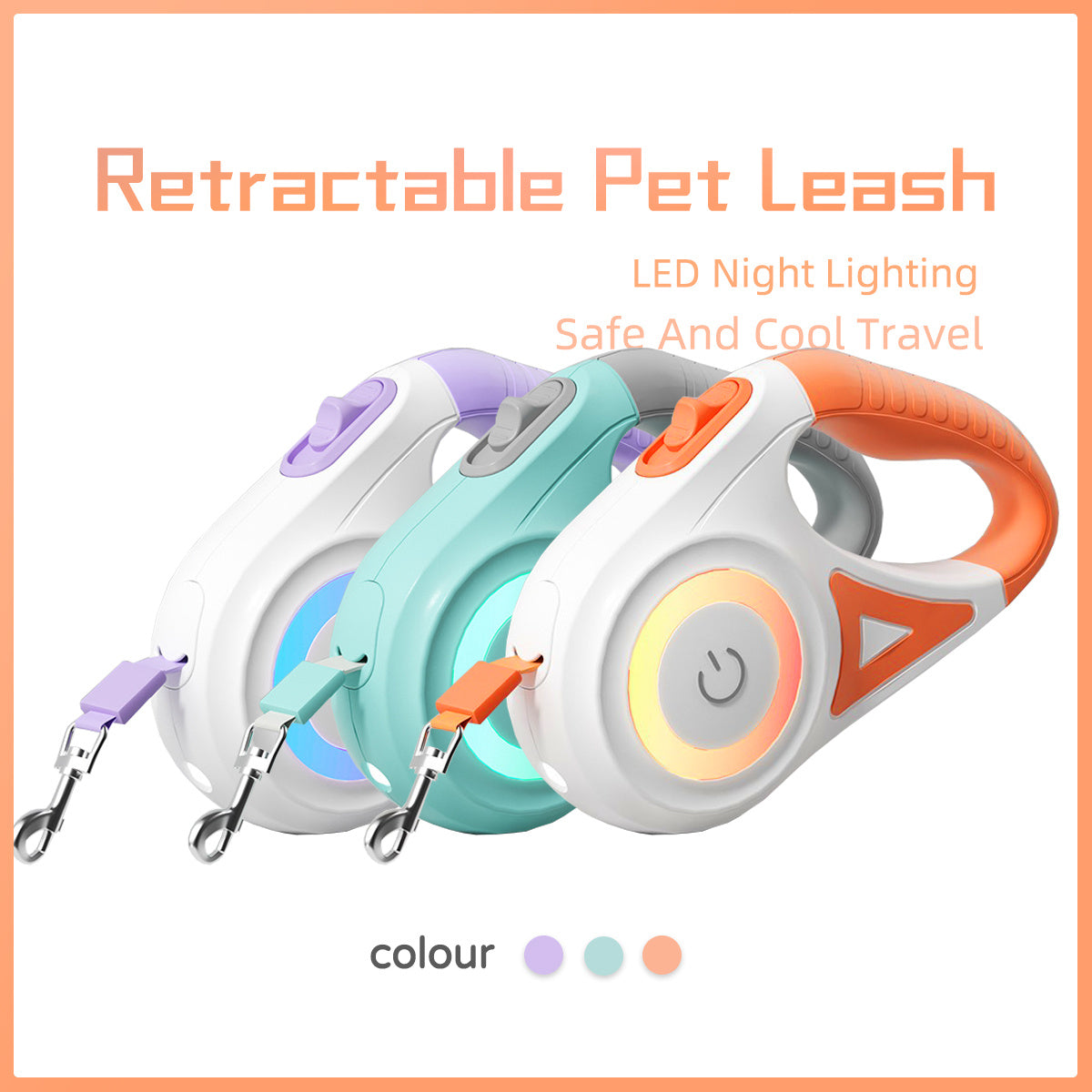 Retractable Pet Leash with Spotlight