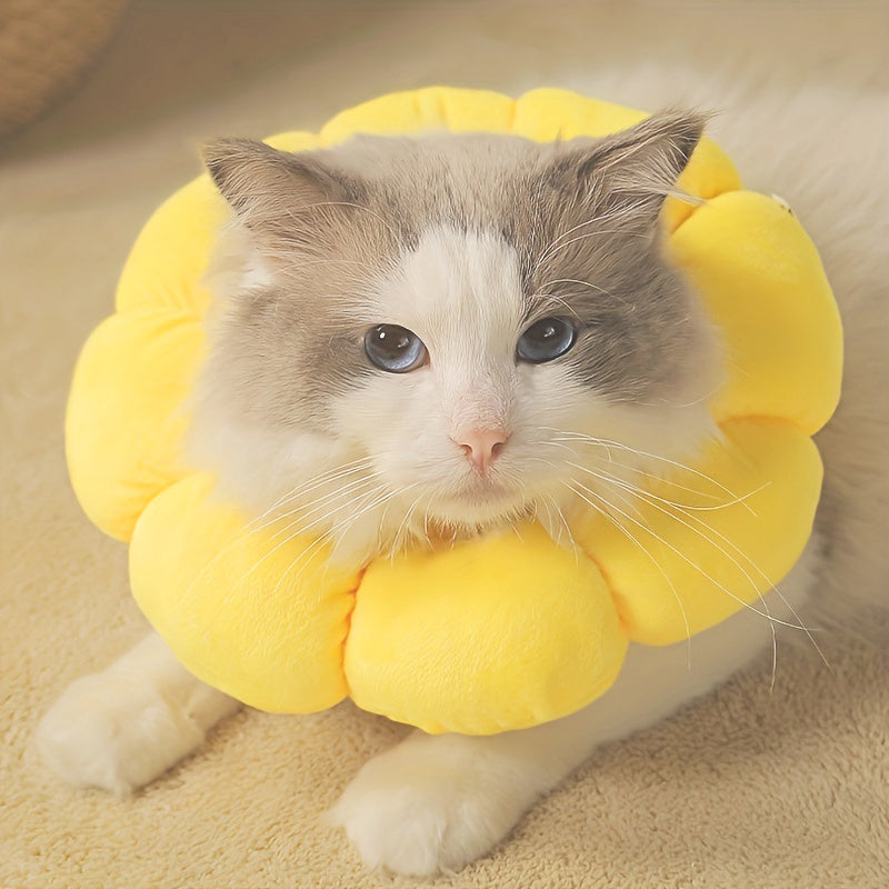 Cute Sunflower Recovery Collar for Cats & Small Dogs