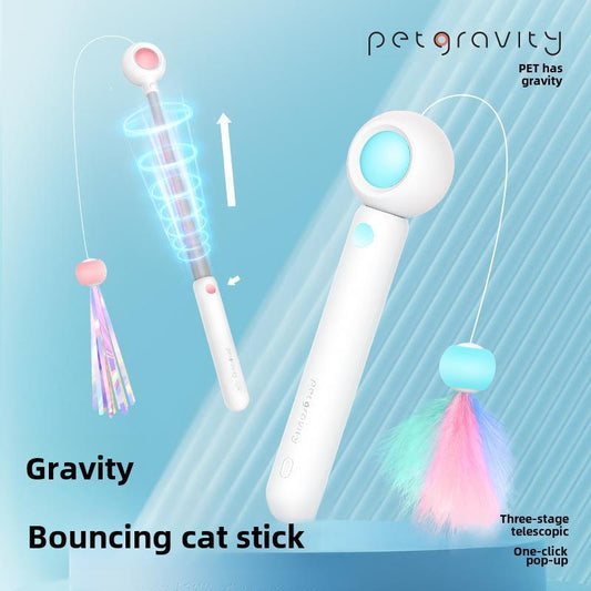 Retractable Cat Laser Teaser Wand with Toy Balls