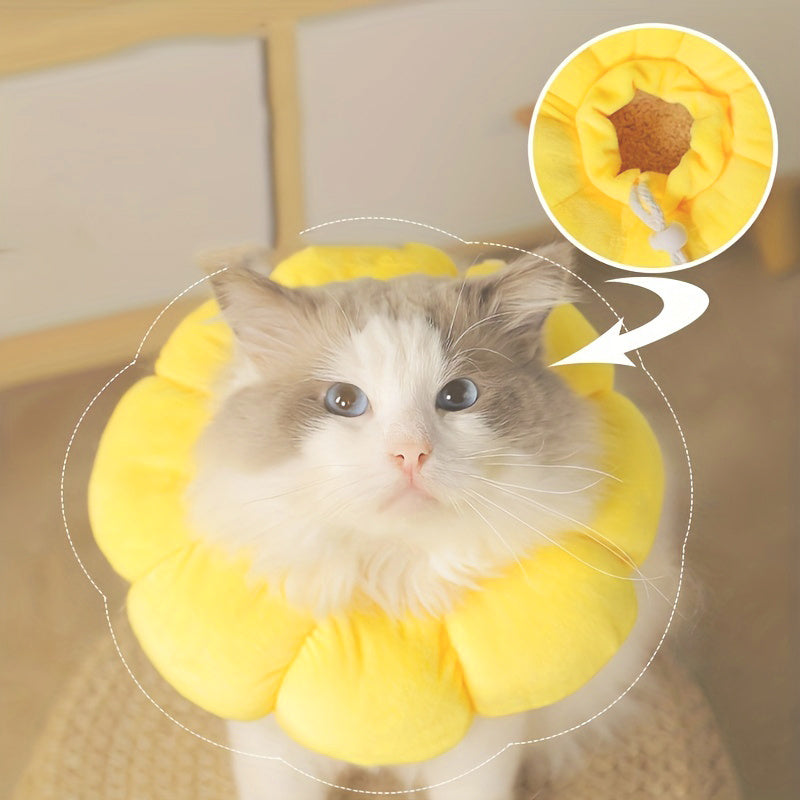 Cute Sunflower Recovery Collar for Cats & Small Dogs